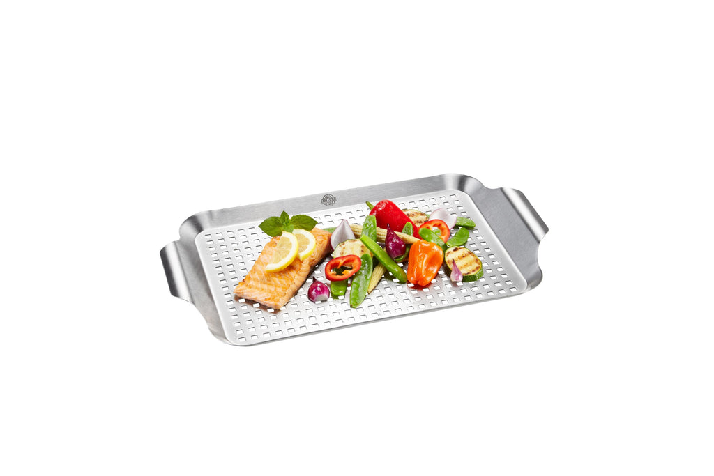 Bbq - Poêle À Griller Pour Barbecue - Grand Format - Acier Inoxydable - Argent