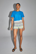 Le Short India En Crochet Colorful De Coton Oeko-Tex Fabriqué En Italie