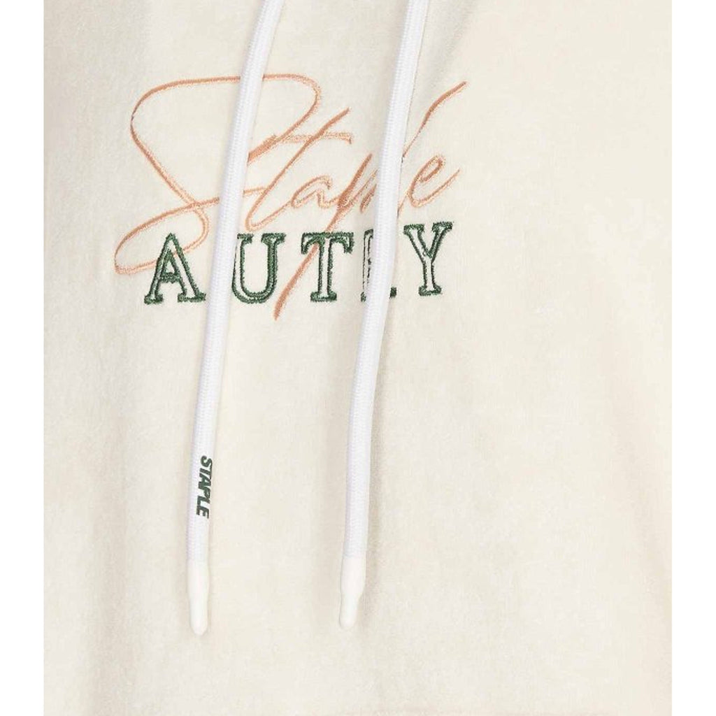 Hoodie Unisex Chenille Staple - Cream - Homme