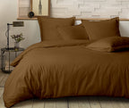 Parure De Lit Complète - 3 Pièces - 100% Percale De Coton - Mura - Ocre
