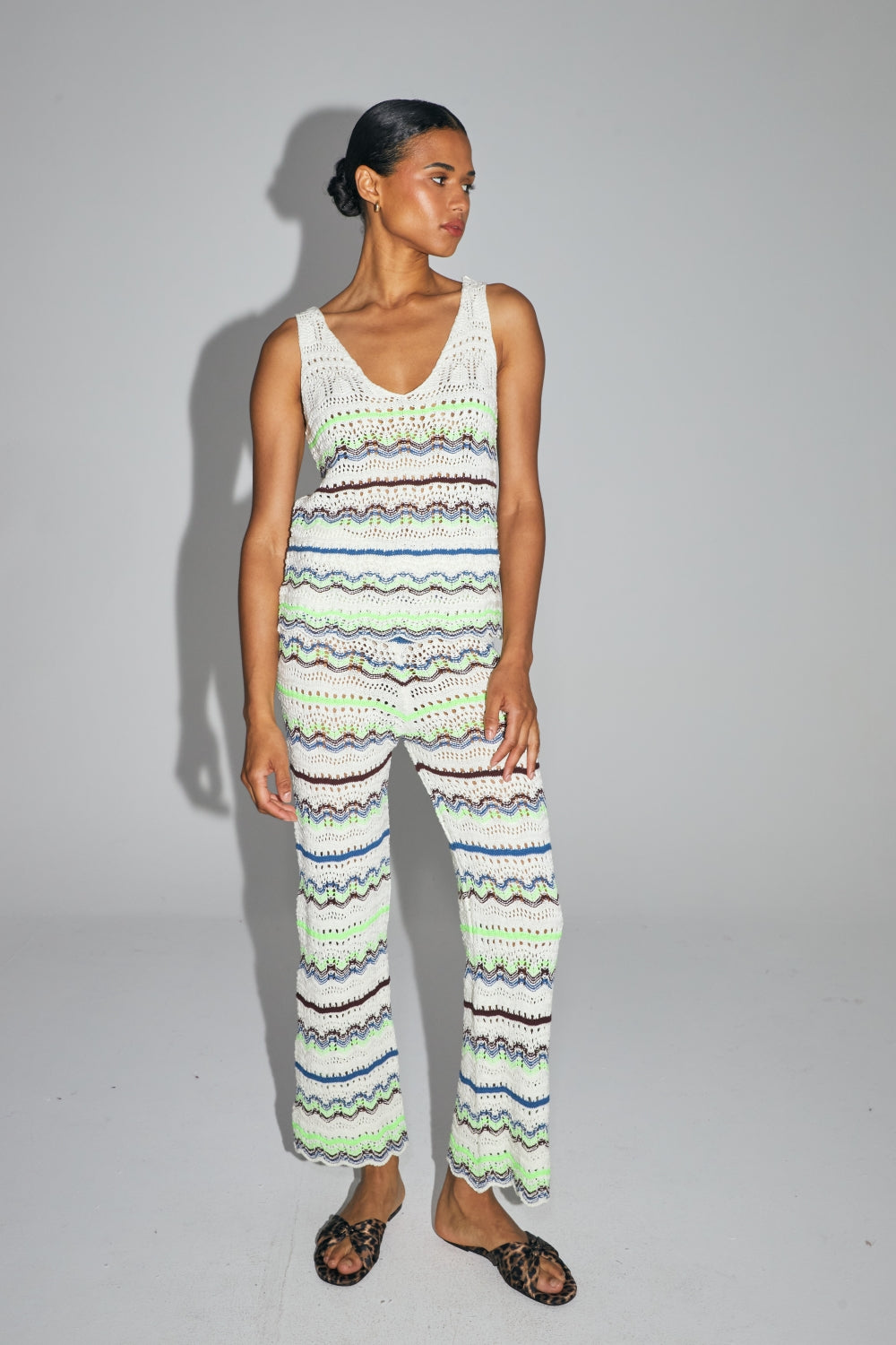 Le Top Noa En Crochet Colorful De Coton Oeko-Tex Fabriqué En Italie
