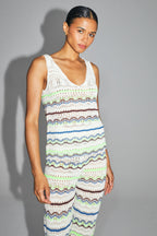 Le Top Noa En Crochet Colorful De Coton Oeko-Tex Fabriqué En Italie