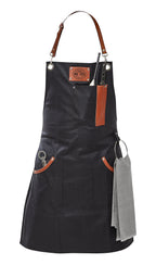 Bbq - Tablier Ciré/Cuir - Noir