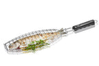 Bbq - Grille À Poisson Pour Barbecue - Acie Inoxydable - 49,5 X 12 X 2,3 Cm - Noir/Argent