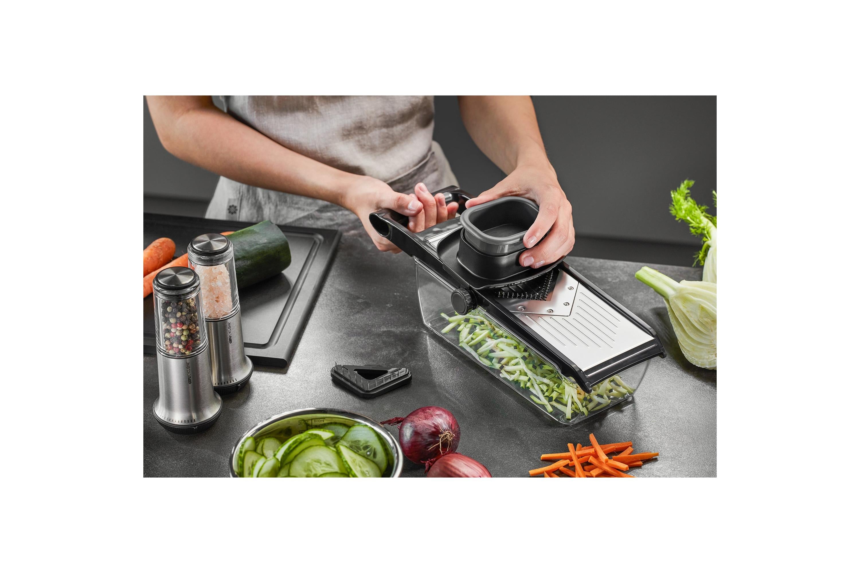 Collect - Mandoline Multifonctions En Julienne - Noir/Gris