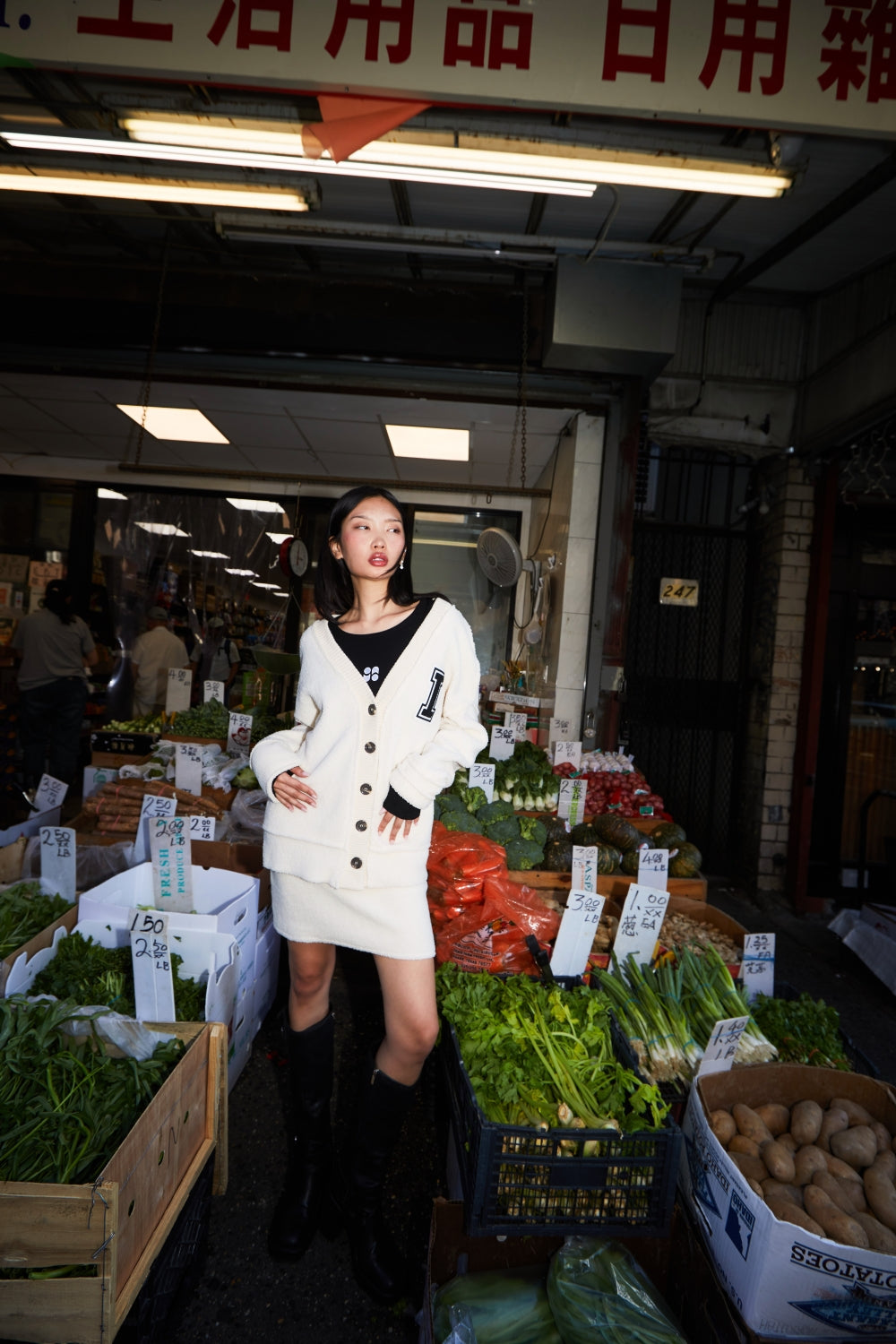 La Veste Cardigan Jackson Preppy White