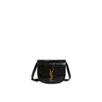 Saint Laurent - Sac Bandoulière Kaia Croco - Femme - Black
