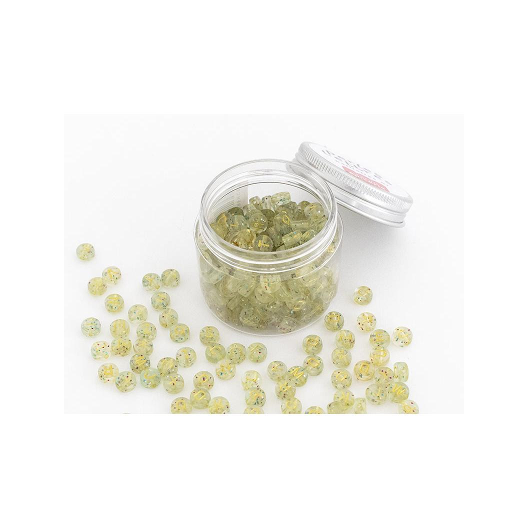 Pot Perles Lettres – Paillettes Or