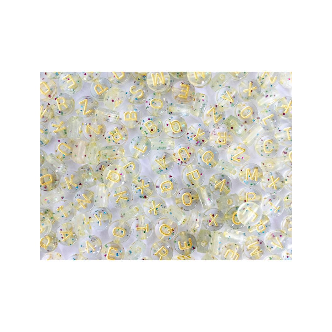 Pot Perles Lettres – Paillettes Or