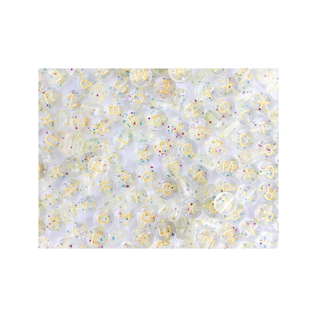 Pot Perles Lettres – Paillettes Or