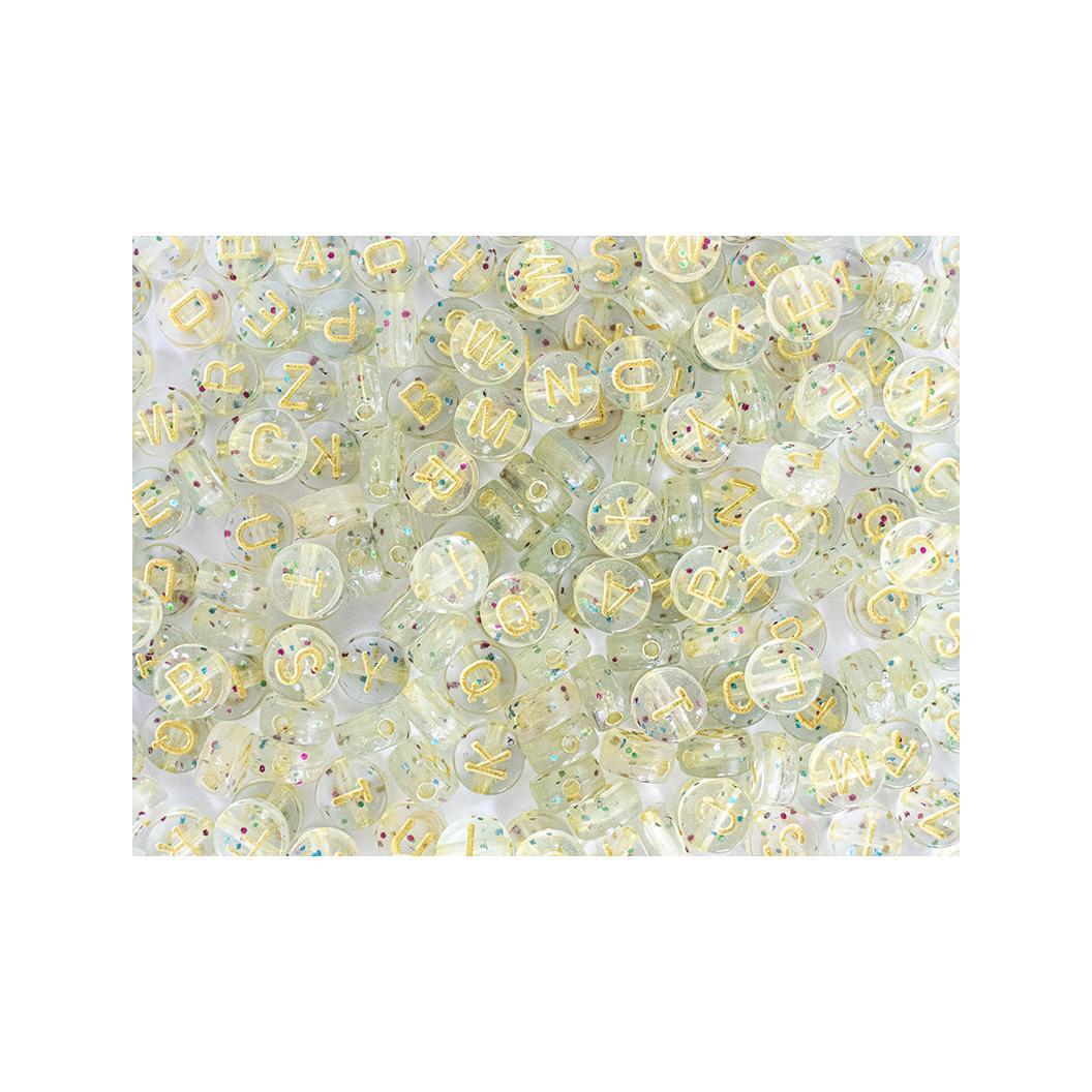 Pot Perles Lettres – Paillettes Or