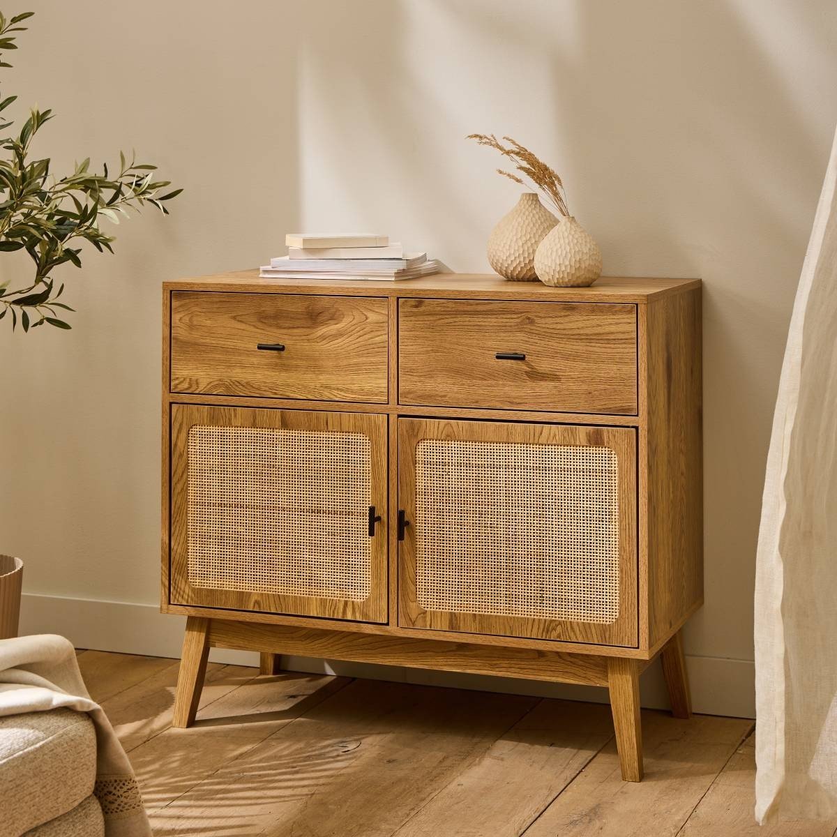 Alia - Commode 2 Tiroirs / 2 Portes - Rotin