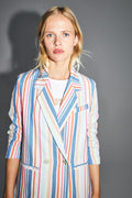 Le Blazer Ema A  Rayures Pop Multicolores En Coton Organique Fabriqué En Italie
