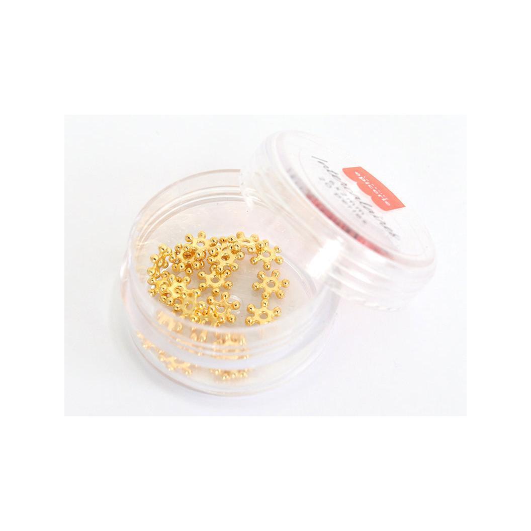 Boite De 20 Perles Heishi Intercalaire - Fleur Dorée 6X2Mm
