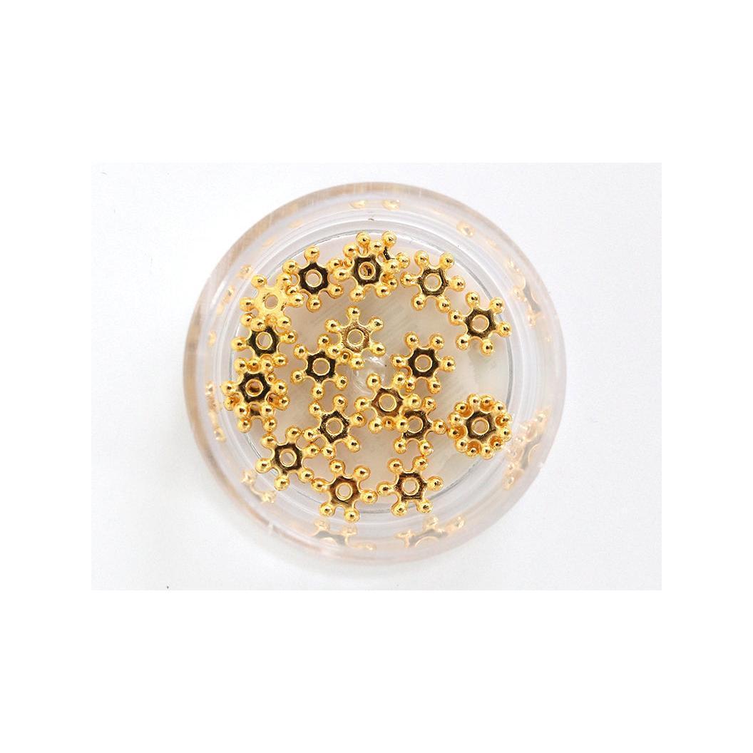 Boite De 20 Perles Heishi Intercalaire - Fleur Dorée 6X2Mm
