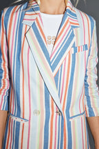 Le Blazer Ema A  Rayures Pop Multicolores En Coton Organique Fabriqué En Italie