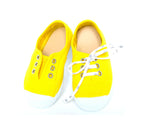 Chaussures Baskets Tennis En Toiles À Lacets Et Élastiques - Jaune Vif - Mixte