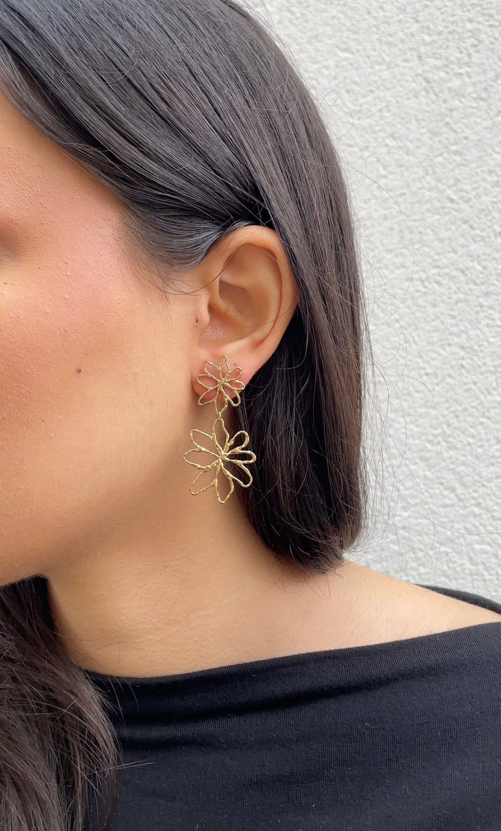 Boucles D'Oreilles Double Dainty Flower