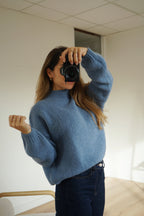 Pull En Maille À Col Rond Hortense Bleu