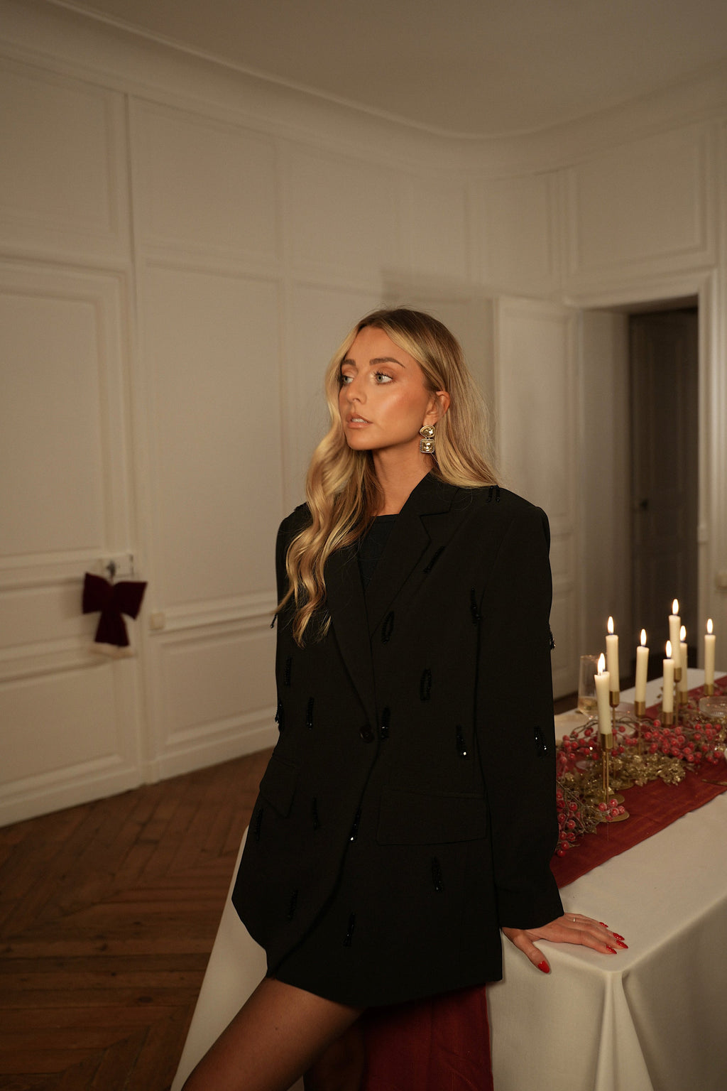 Blazer À Perles Premium Loana - Noire