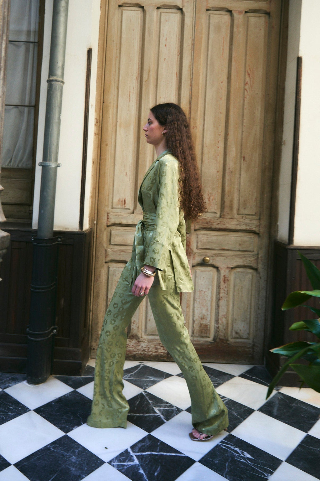 Pantalon Sirin Jacquard Beztas Olive