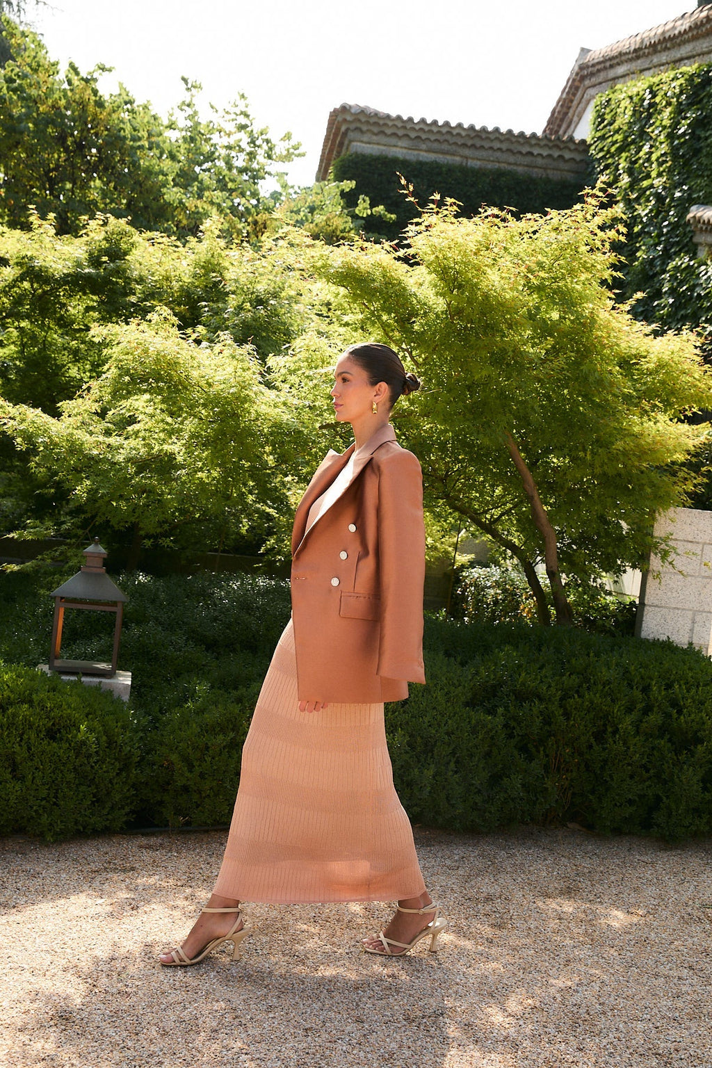 Jupe Lurex Maille Cuivre