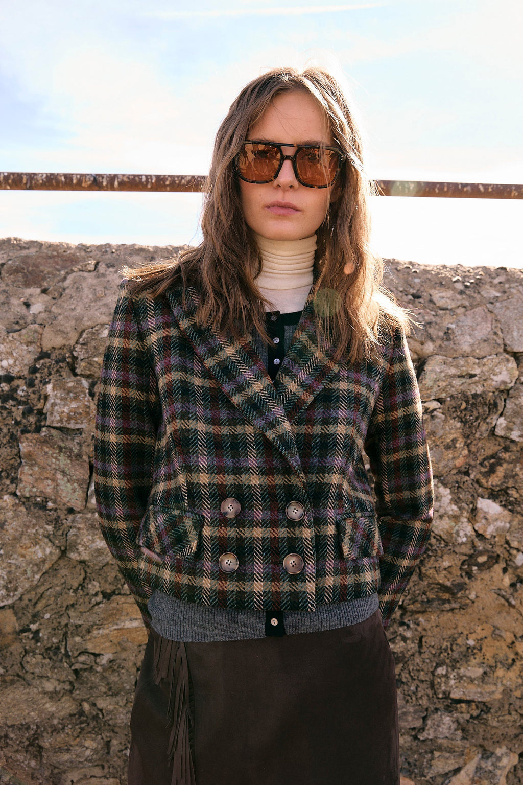 Veste Spencer Carreaux Violet