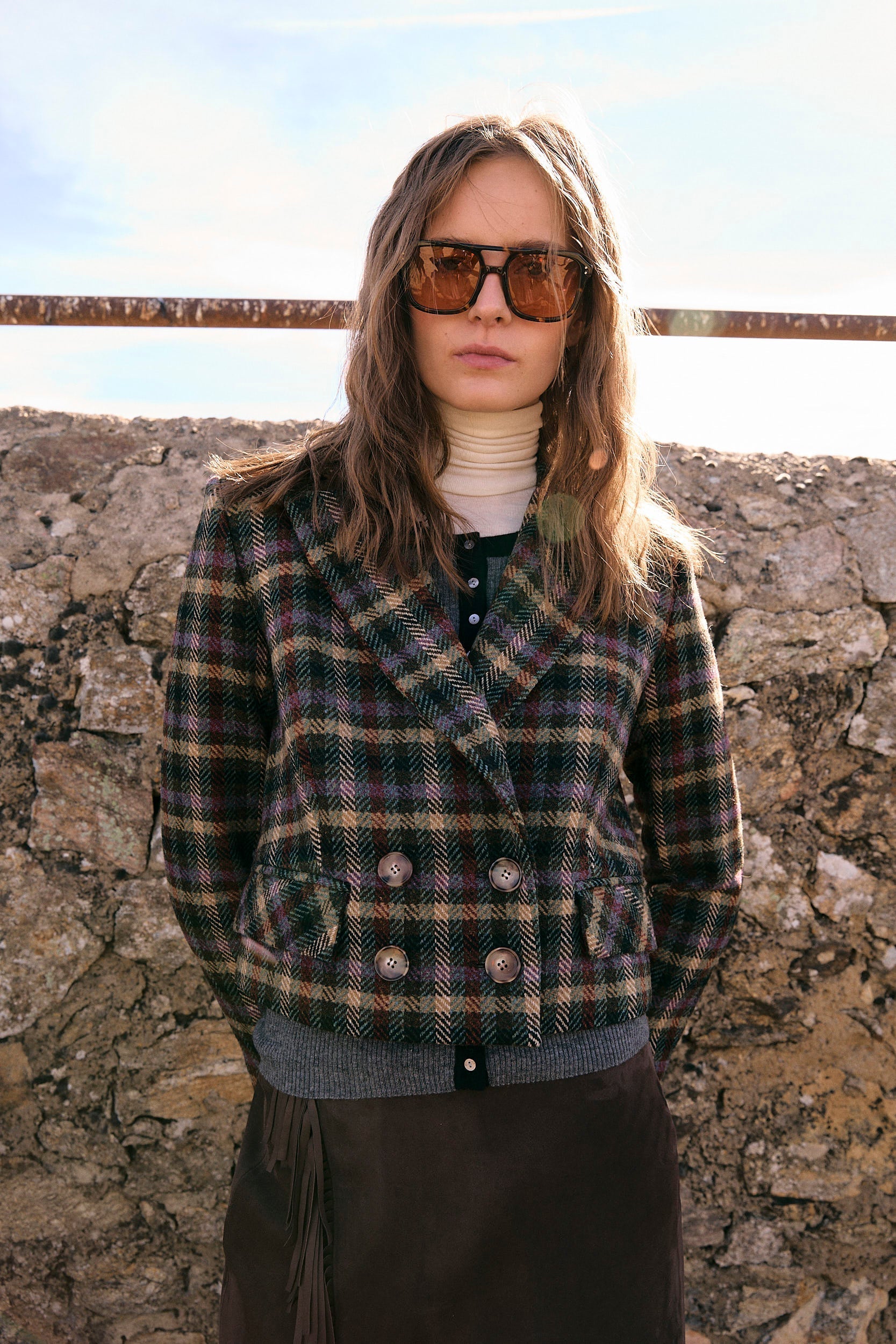 Veste Spencer Carreaux Violet