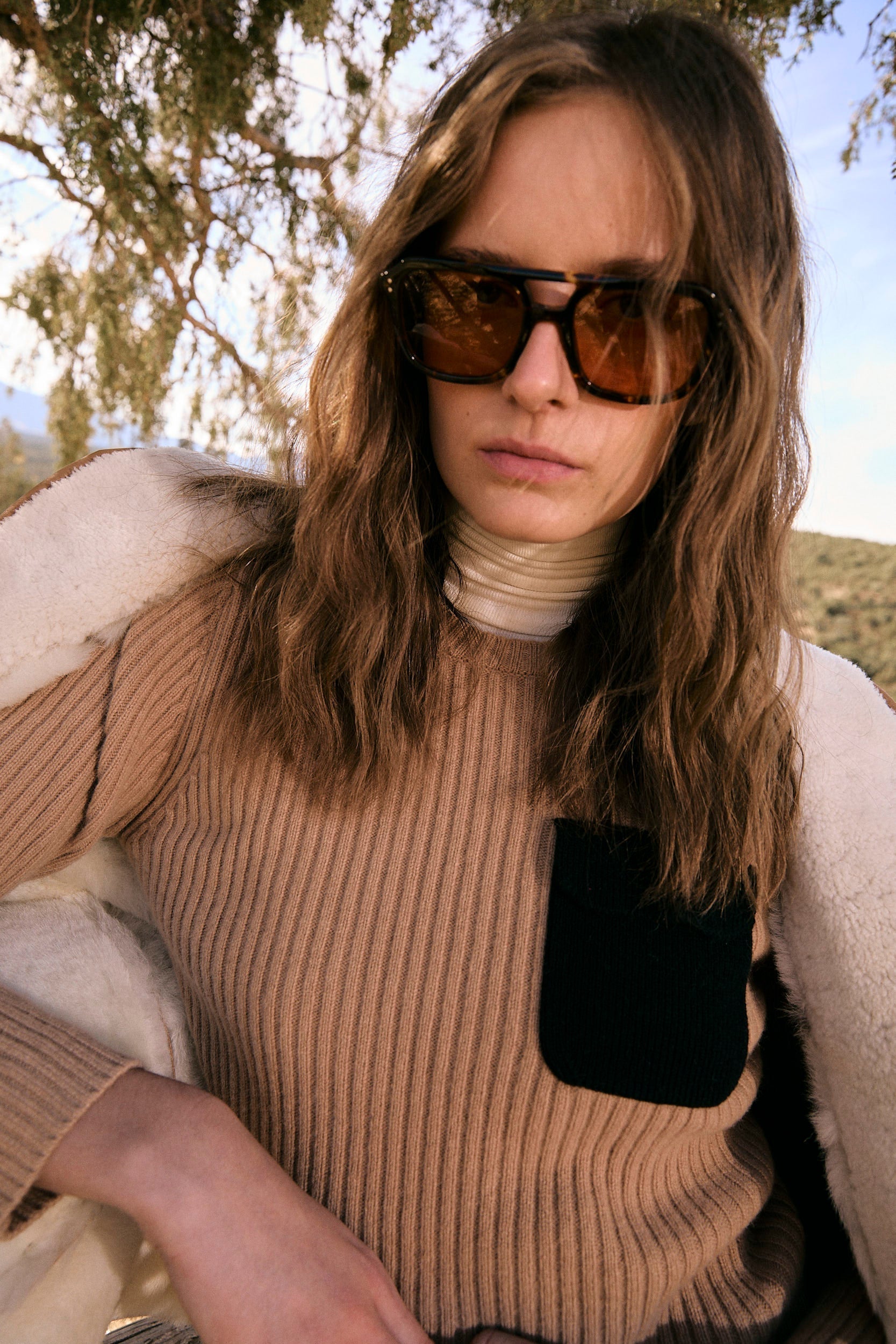 Pull Militaire Maille Beige