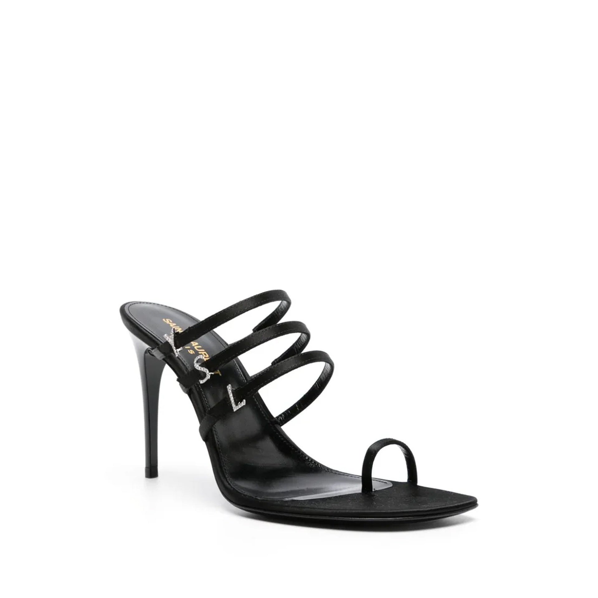Sandales Saint Laurent Jerry 95 Satin - Black - Femme