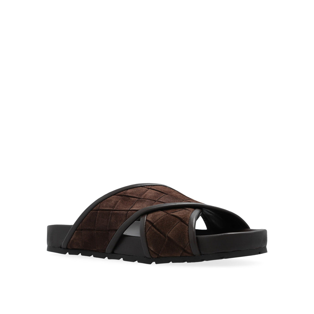 Bottega Veneta Tarik Criss Cross Sandal - Brown - Homme