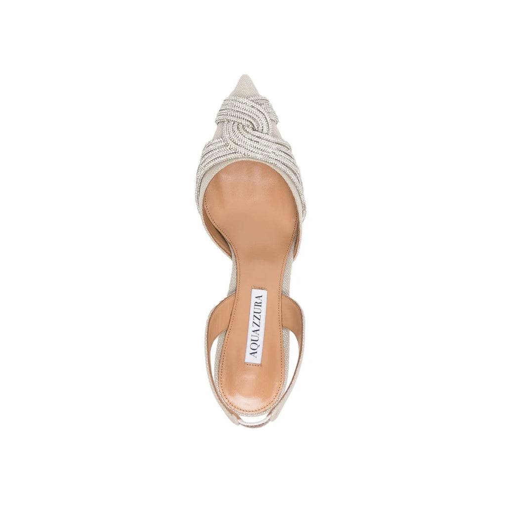 Escarpins - Aquazzura Gatsby 85Mm Crystal-Embellished - Silver