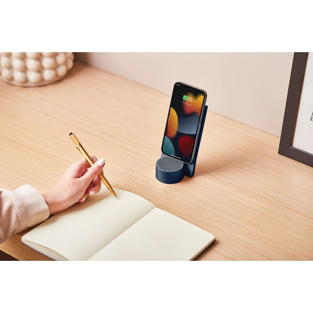 Lexon Design - Station De Charge Induction/Micro/Enceinte - City Energy Pro - Bleu Foncé