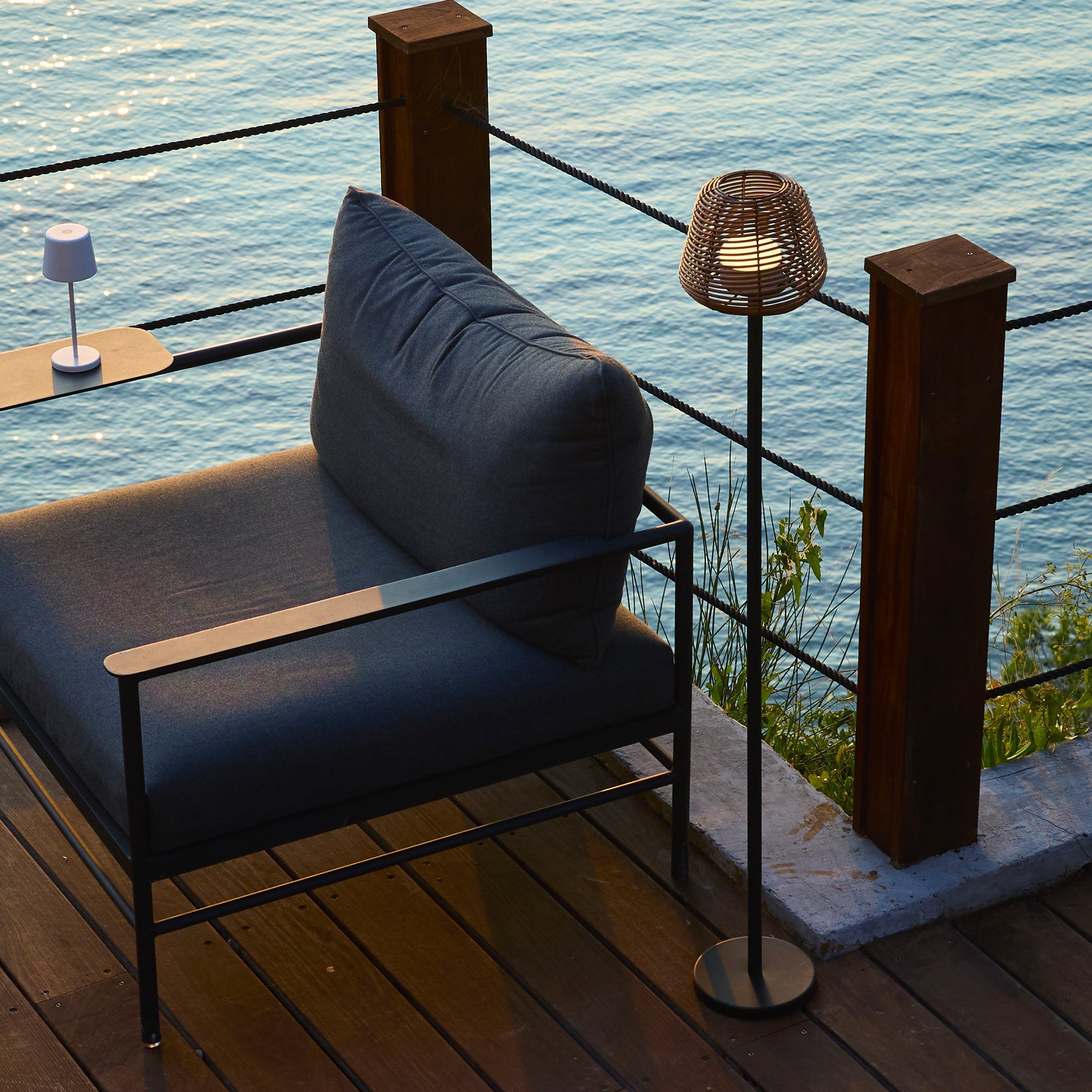 Boheme Tall - Lampadaire Sans Fil - Polyrotin - Marron