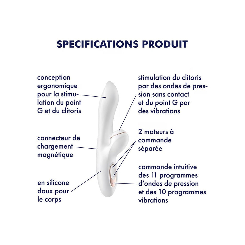 Vibromasseur Rabbit - Pro + G-Spot  - Blanc