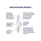 Vibromasseur Rabbit - Pro + G-Spot  - Blanc