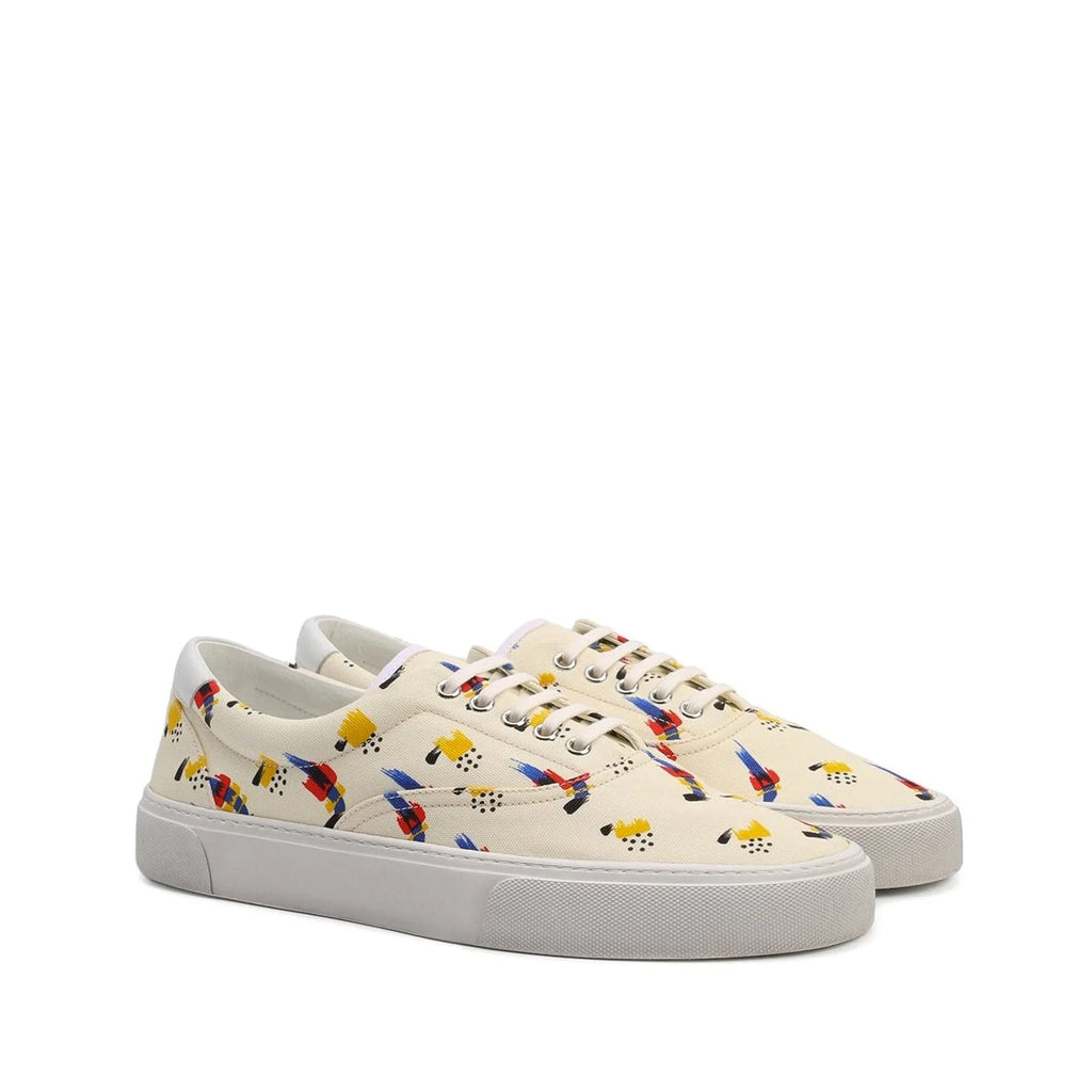 Baskets Saint Laurent Printed Canvas - White - Homme