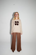 Pantalon Charlie Rayures Cognac Fabriqué En Italie