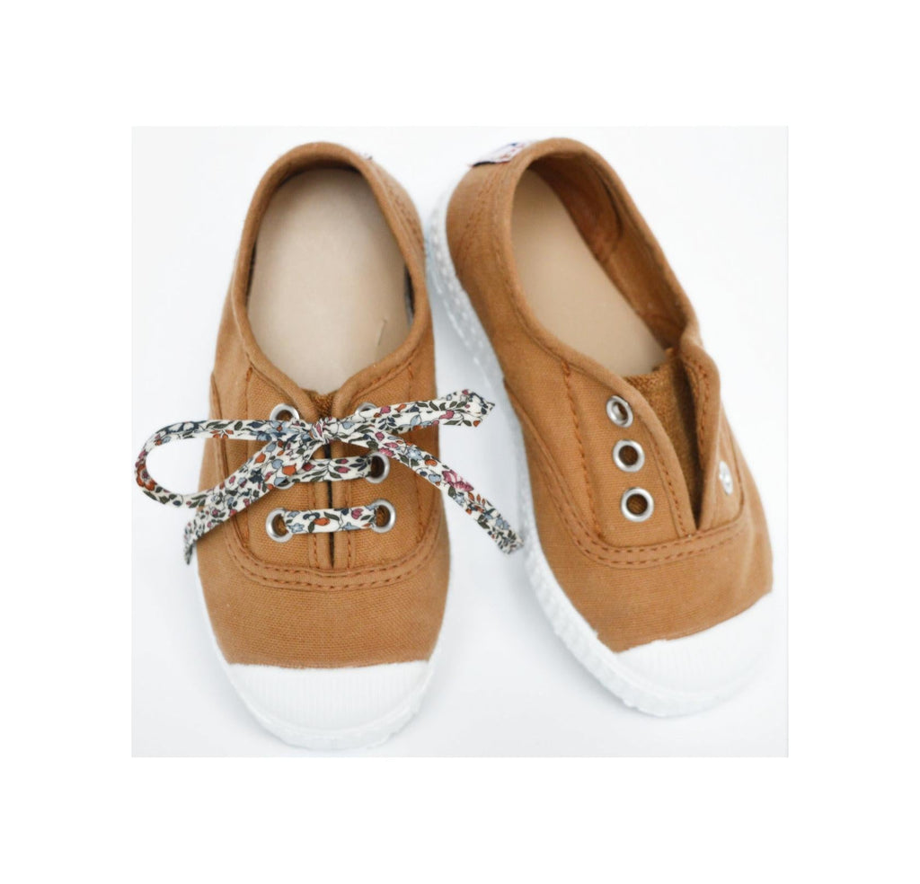 Chaussures Baskets Tennis En Toiles À Lacets Et Élastiques - Moutarde Camel - Mixte