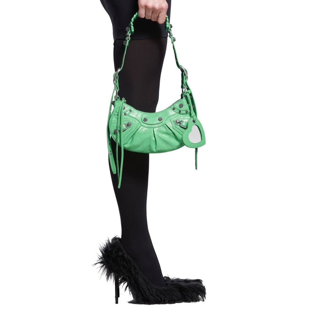 Balenciaga Le Cagole Xs Leather Shoulder Bag - Green - Femme
