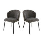 Vesper - Lot De 2 Chaises - Tissu Chiné & Métal