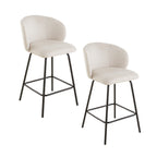 Sorrel - Lot De 2 Tabourets - Tissu Chiné & Métal