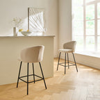 Sorrel - Lot De 2 Tabourets - Tissu Chiné & Métal