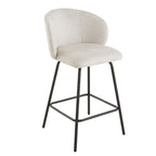 Sorrel - Lot De 2 Tabourets - Tissu Chiné & Métal