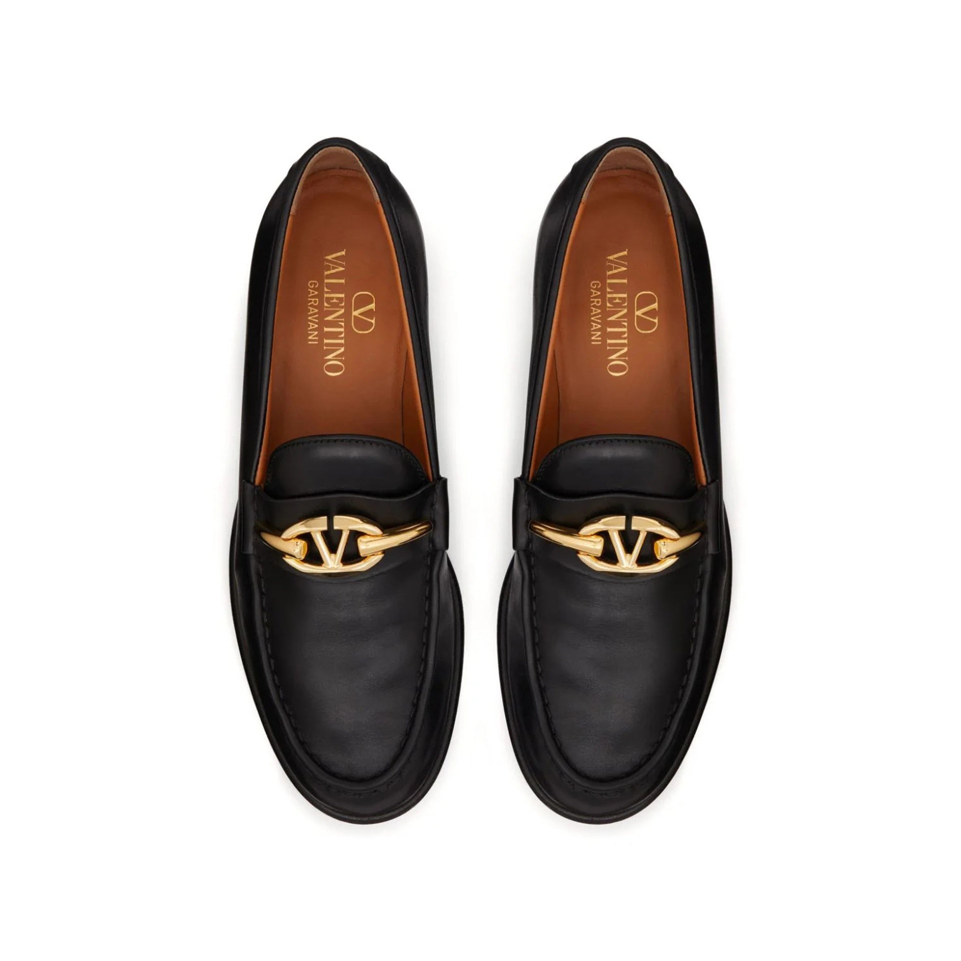 Mocassins Valentino Garavani V-Logo Moon Leather - Black - Femme