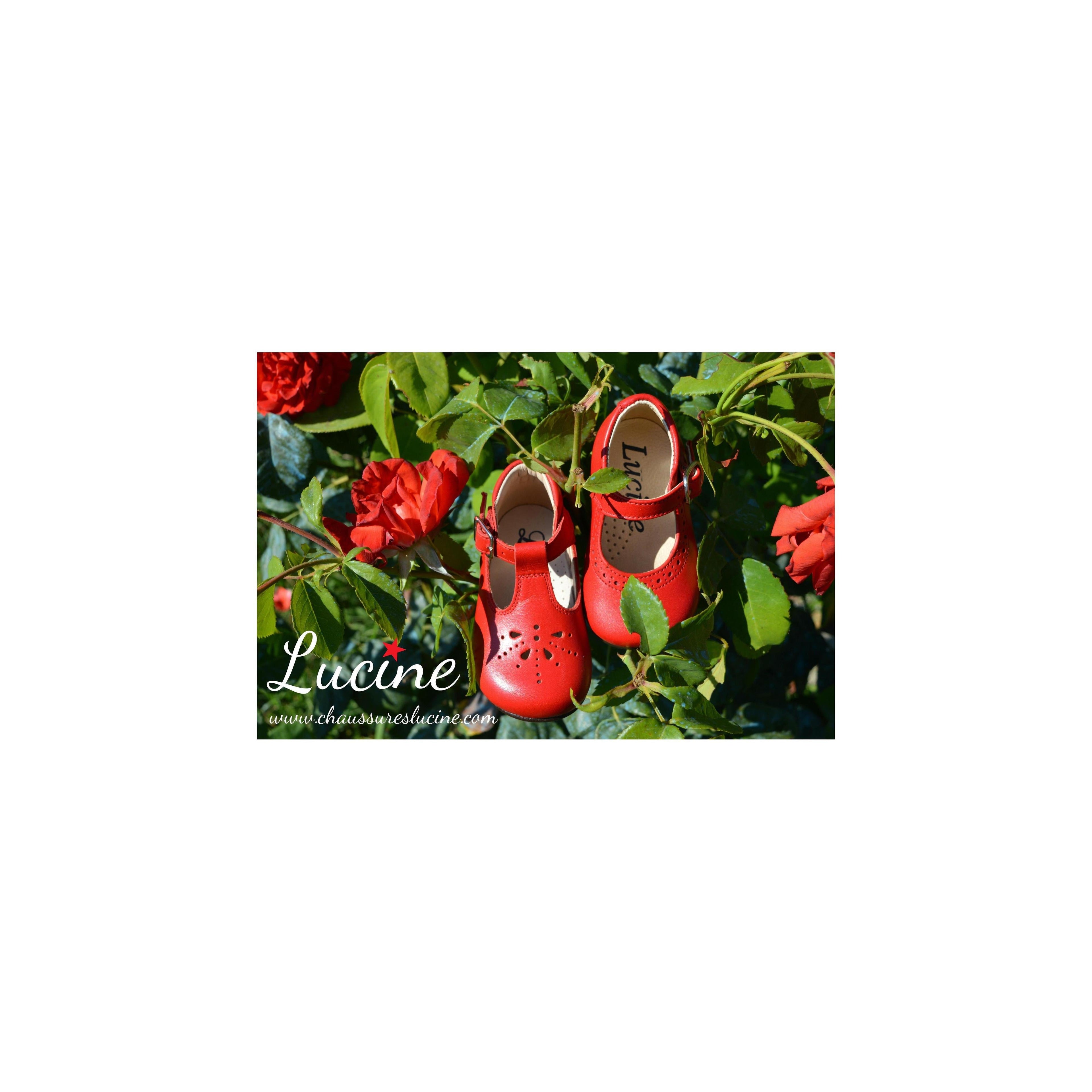 Chaussures Bottillons Salomé Bébé À Boucle Aloïs - Cuir Rouge - Mixte