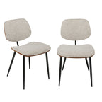 Onde - Lot De 2 Chaises - Tissu - Beige