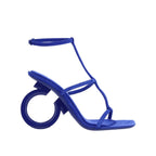 Sandales Salvatore Ferragamo Elina Leather - Blue - Femme