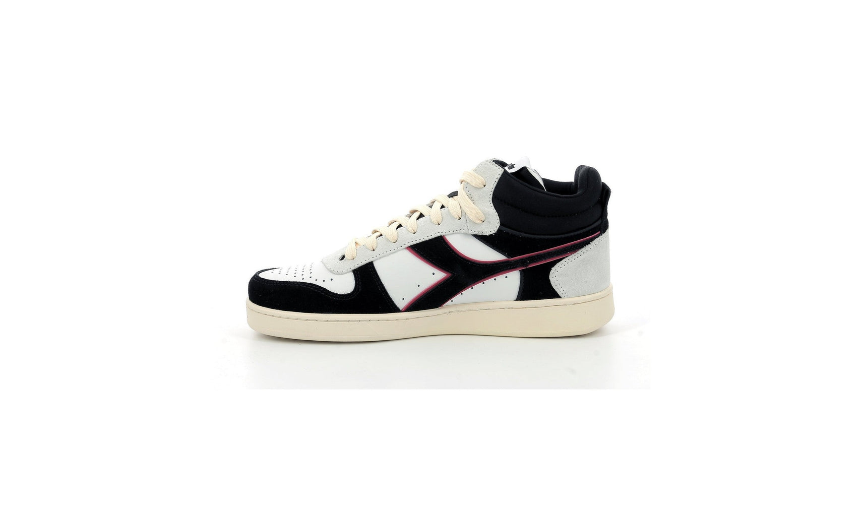 Diadora - Sneakers Haut Magic Basket - White/Black/Dark Red - Mixte