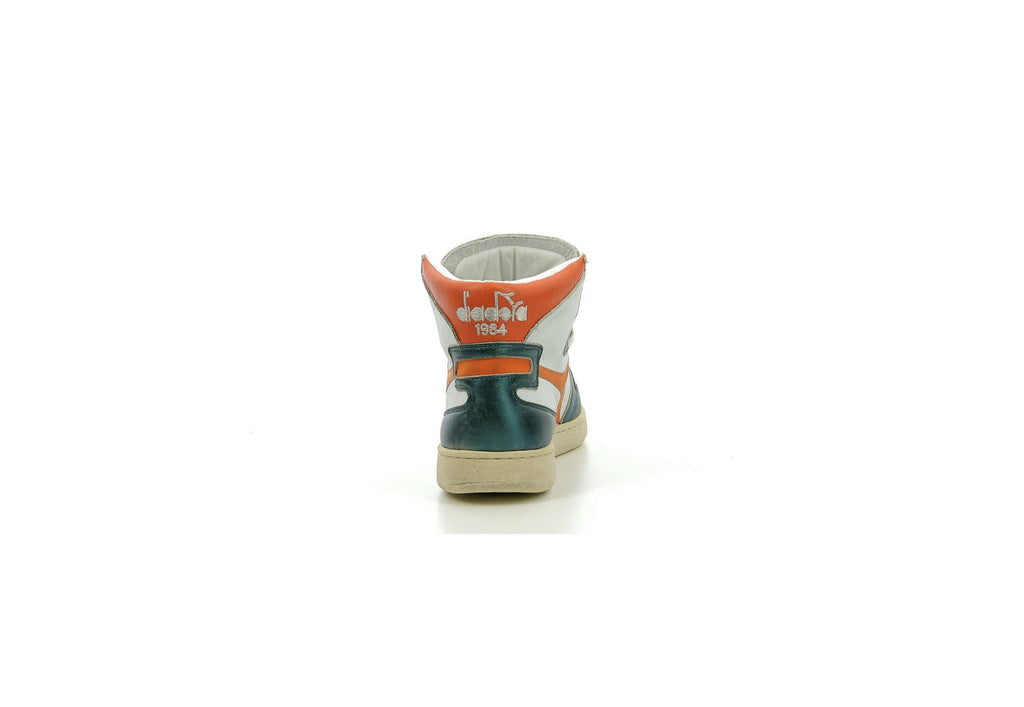 Diadora - Sneakers Haut Metal Mix Used - White/Tropical Orange - Mixte